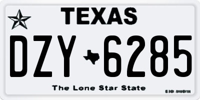 TX license plate DZY6285