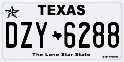 TX license plate DZY6288