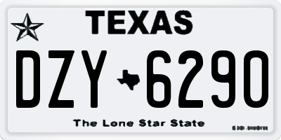 TX license plate DZY6290