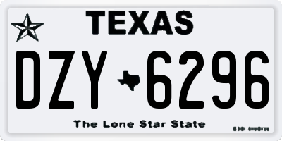 TX license plate DZY6296