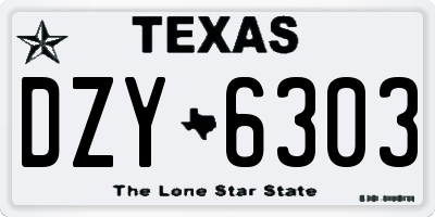 TX license plate DZY6303