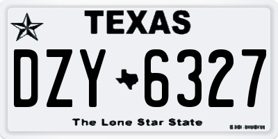 TX license plate DZY6327