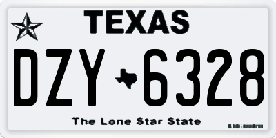TX license plate DZY6328