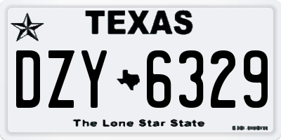 TX license plate DZY6329