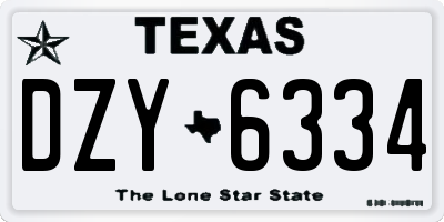 TX license plate DZY6334