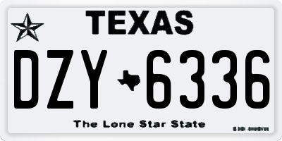TX license plate DZY6336
