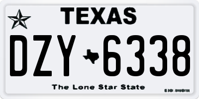 TX license plate DZY6338