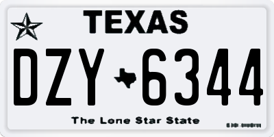 TX license plate DZY6344