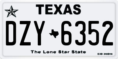 TX license plate DZY6352