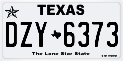 TX license plate DZY6373