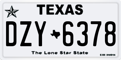 TX license plate DZY6378