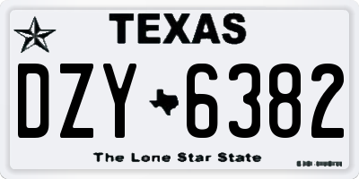 TX license plate DZY6382