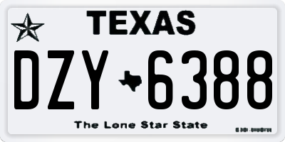TX license plate DZY6388