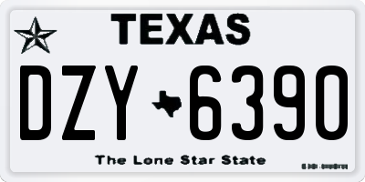 TX license plate DZY6390