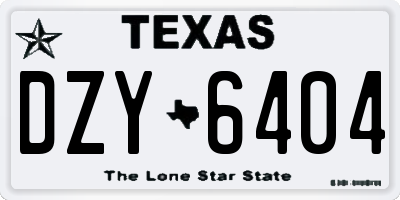 TX license plate DZY6404