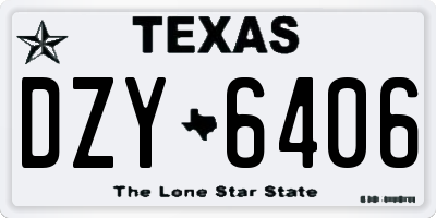 TX license plate DZY6406