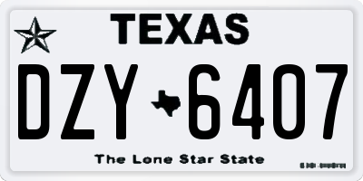 TX license plate DZY6407