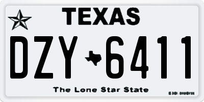 TX license plate DZY6411