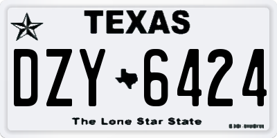 TX license plate DZY6424