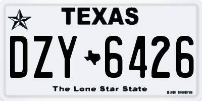 TX license plate DZY6426
