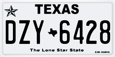 TX license plate DZY6428