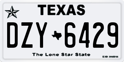 TX license plate DZY6429