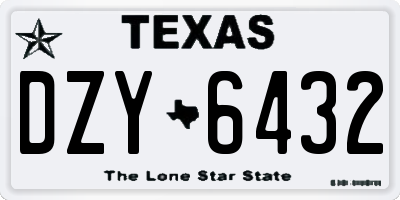 TX license plate DZY6432