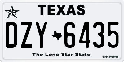 TX license plate DZY6435