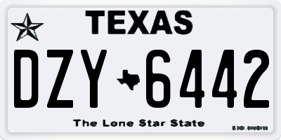 TX license plate DZY6442