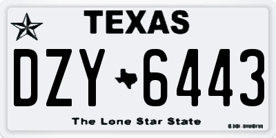 TX license plate DZY6443