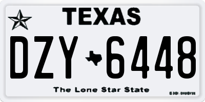 TX license plate DZY6448