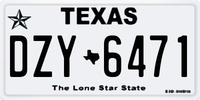 TX license plate DZY6471