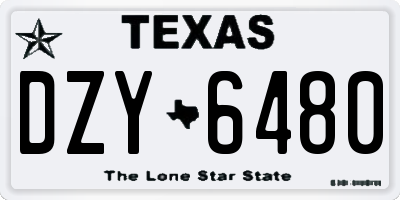 TX license plate DZY6480