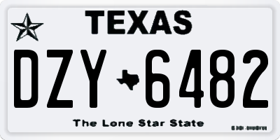 TX license plate DZY6482