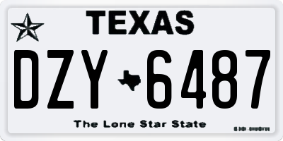 TX license plate DZY6487