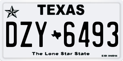 TX license plate DZY6493