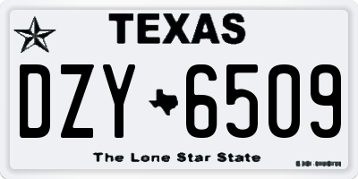 TX license plate DZY6509