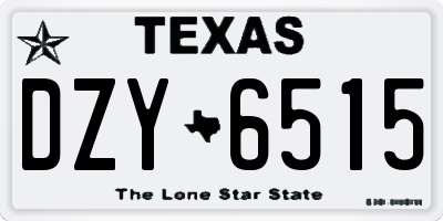 TX license plate DZY6515