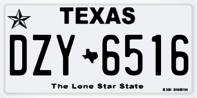 TX license plate DZY6516