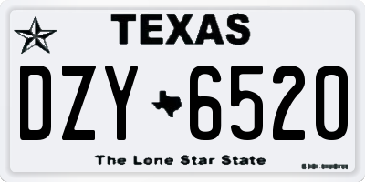 TX license plate DZY6520