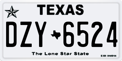 TX license plate DZY6524