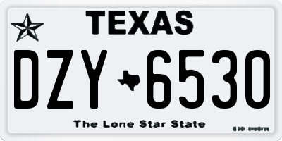 TX license plate DZY6530
