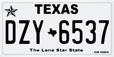 TX license plate DZY6537