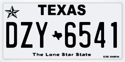 TX license plate DZY6541