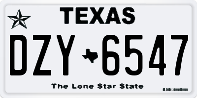 TX license plate DZY6547