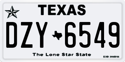 TX license plate DZY6549