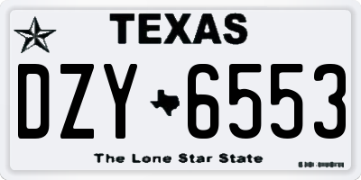 TX license plate DZY6553