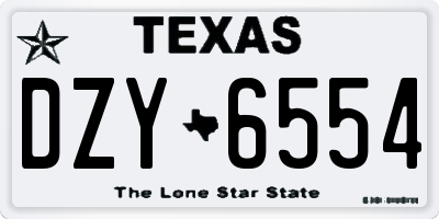 TX license plate DZY6554