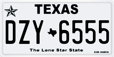 TX license plate DZY6555