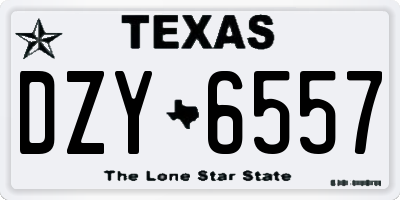 TX license plate DZY6557